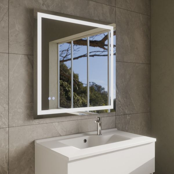 Miroir LED modulable et antibuée VISTA PLUS - 80x80 cm