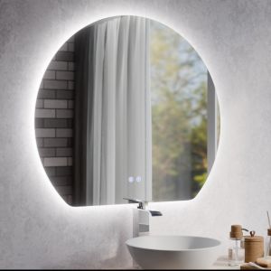 Miroir demi-cercle LED modulable et antibuée ECLI PLUS - 80 cm