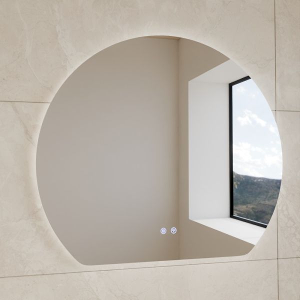 Miroir demi-cercle LED modulable et antibuée ECLI PLUS - 80 cm