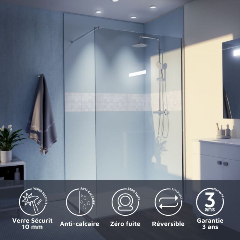 Paroi De Douche Walk In 120 X 200 Cm Avec Receveur De