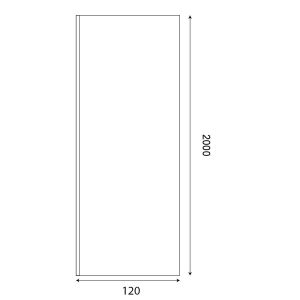 Dimensions paroi de douche 120 cm fixe Sturdy - Verre securit 10mm anticalcaire