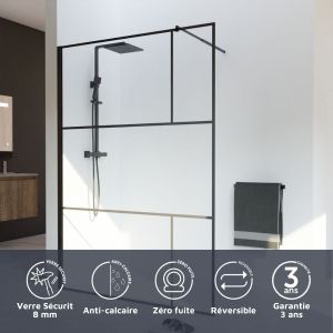 Paroi fixe italienne style industriel ATELIA 140 cm