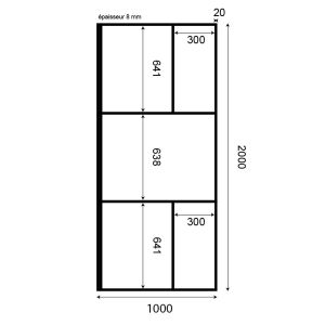 Paroi de douche industrielle noire ATELIA 100 cm