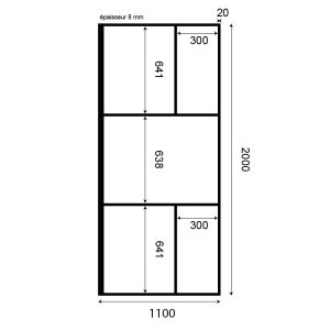 Paroi de douche industrielle noire ATELIA 110 cm