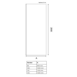 Paroi de douche fixe dorée 110 cmx 200 cm GOLDY - Verre 8 mm