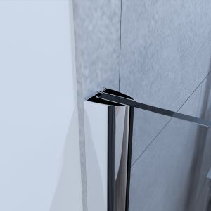 Paroi de douche miroir 100+40 BAYA avec volet pivotant - verre 8 mm