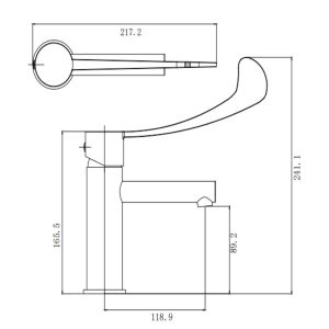 Mitigeur lavabo DOLLY manette avancée adapté PMR