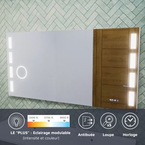 Fonctionnalités du miroir LED Excell Plus 140 x 70 cm