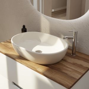 Meuble salle de bain avec vasque à poser OVALIA 60 cm x 42.5 cm