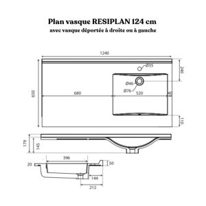 Meuble lave-linge KORA avec plan vasque déportée + Miroir Elégance