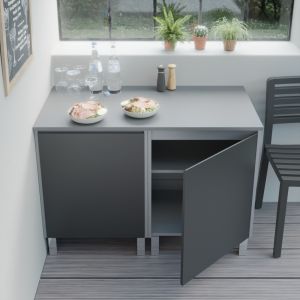 Cuisine d'été en inox KX01 porte ouverture à droite - 120 cm