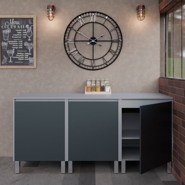 Cuisine d'été KX02 inox - 180 cm pour plancha