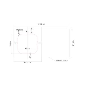 Plan de travail cuisine d'été en inox KX01 - KX08