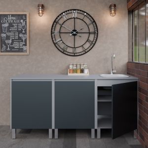 Cuisine d'été en inox KX09 - 180 cm avec évier