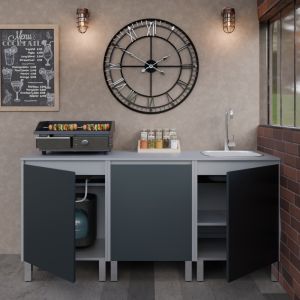 Cuisine d'été en inox KX09 - 180 cm avec évier