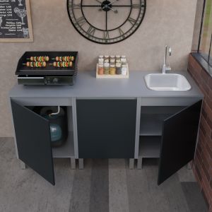 Cuisine d'été KX09 180 cm - évier inox