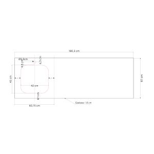 Plan de travail cuisine d'été en inox KX09 - 180 cm