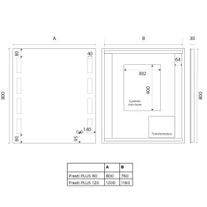 Plan miroir Prestige Plus - 120x80 cm