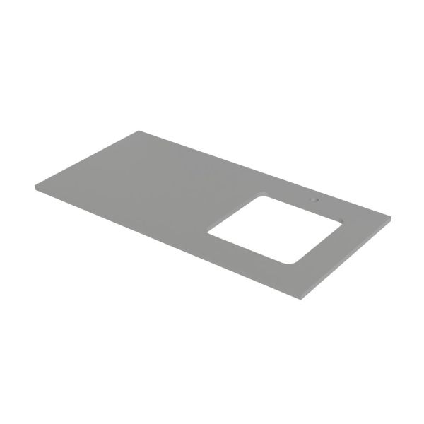 Plan de travail percé réversible en inox - 120 x 61 cm - gris clair