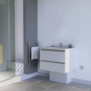 Meuble salle de bain ARLEQUIN 70 cm x 55 cm - Blanc et gris