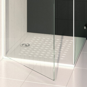 Receveur de douche blanc ultraplat 2.5cm  RESISOL - 80x80cm