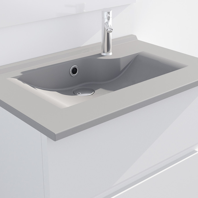 Plan simple vasque design gris RÉSILOGE - 60 cm