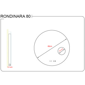 Miroir lumineux rond RONDINARA Ø 80cm - antibuée, horloge et loupe