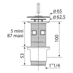 Bonde quick-clac pour meuble Lila