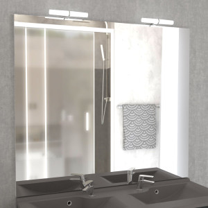 Miroir MIRCOLINE avec appliques lumineuses LED -  140x105cm
