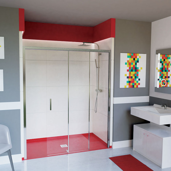 Porte de douche d'angle avec paroi coulissante NERINA PMR - 160m