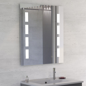 Miroir anti-buée PRESTIGE 70x80 cm - éclairage intégré à LED et interrupteur sensitif