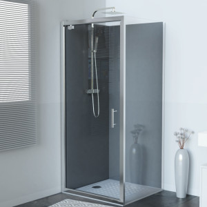 Porte de douche d'angle avec porte pivotante NERINA - 80x90 cm