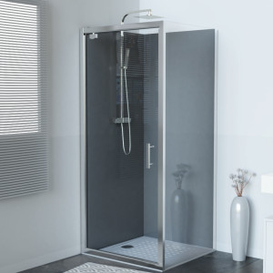 Paroi de douche d'angle avec porte pivotante NERINA - 80x90 cm