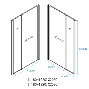 Porte de douche OCEANE 120 PMR Droite - pivotante double