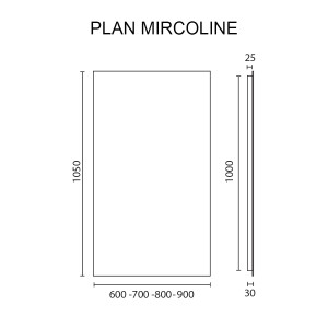Miroir MIRCOLINE sans applique lumineuse -  80x105cm