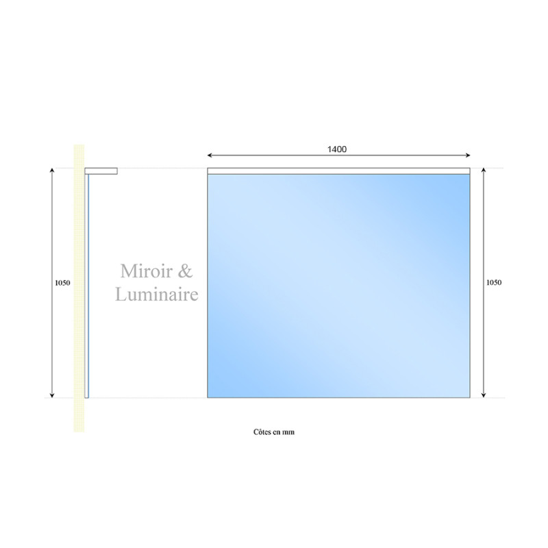 Miroir MIRCOLINE avec appliques lumineuses -  140x105cm