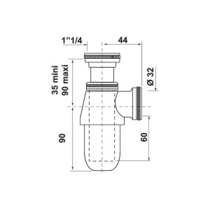 Siphon lavabo réglable Chromé