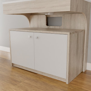 Caisson roulant ALTEA - 80 cm décor cambrian oak et portes blanches