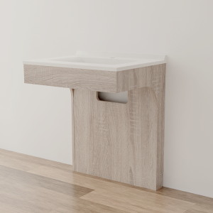 Meuble salle de bain PMR simple vasque 70 cm ALTEA - couleur chêne Cambrian oak