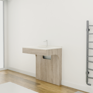 Meuble salle de bain PMR simple vasque 70 cm ALTEA - couleur chêne Cambrian oak