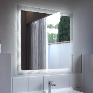 Miroir salle de bain LED 80 cm x 105 cm - ELEGANCE