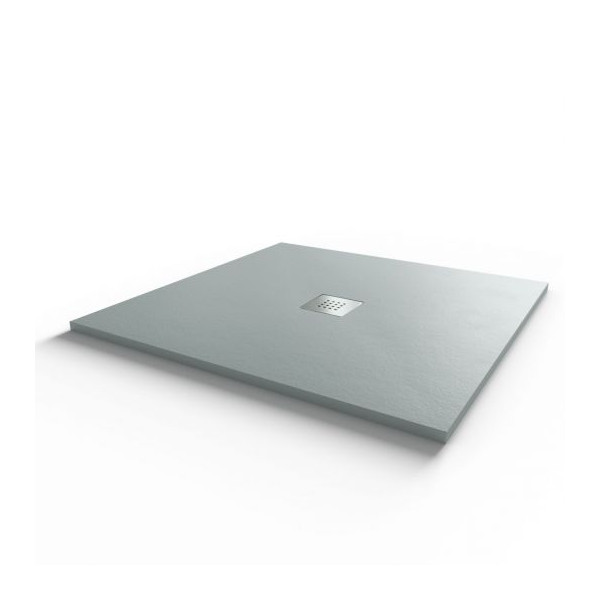 Receveur de douche 100x100 cm extra plat - gris ciment - DIAMANT