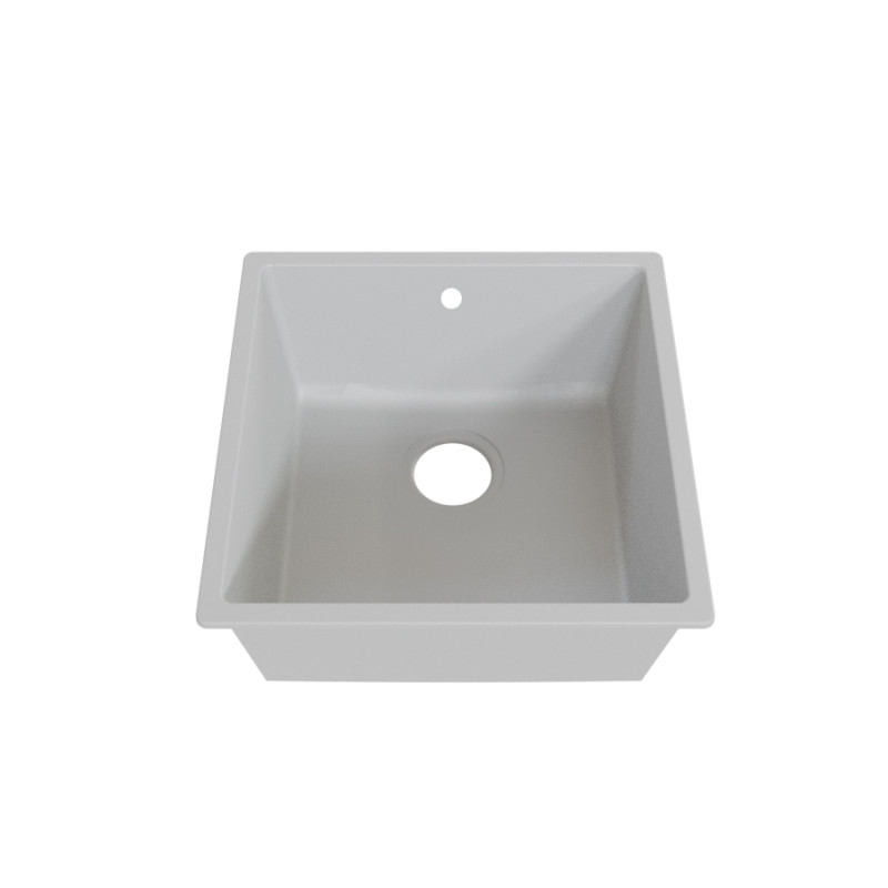 Cuve RESIROC - évier 1 bac sans égouttoir - 44 x 44 cm - Blanc