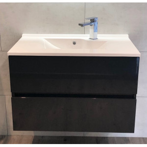 Meuble salle de bain suspendu ROSALY 80 cm - Gris anthracite
