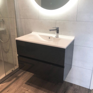 Meuble salle de bain suspendu ROSALY 80 cm - Gris anthracite