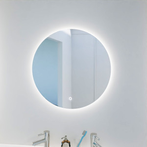 Miroir lumineux rond FAZZIO 60cm - éclairage LED, système anti-buée et interrupteur sensitif