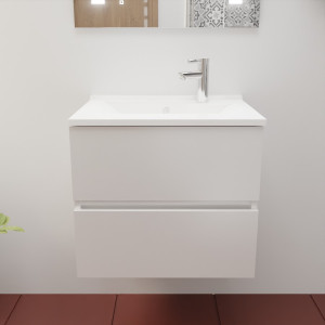 Meuble salle de bain suspendu 60 cm ROSINOX - Blanc mat