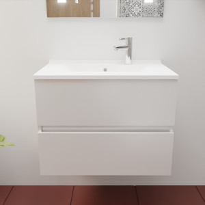 Caisson ROSINOX 70 cm avec plan vasque - Blanc Mat