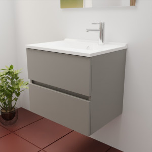 Caisson ROSINOX 60 cm avec plan vasque - Gris clair Mat