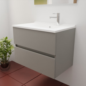 Caisson ROSINOX 70 cm avec plan vasque - Gris clair Mat